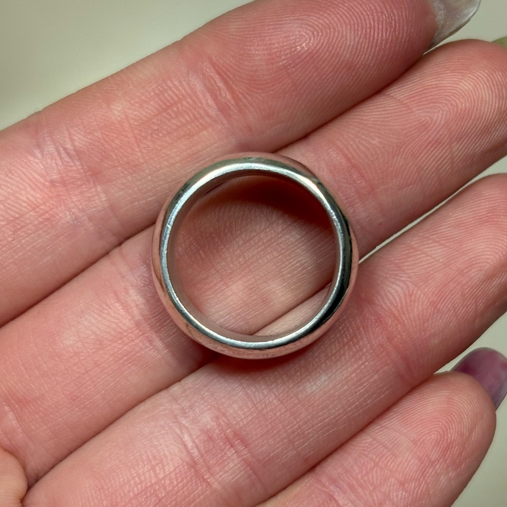 Sterling Silver Thick Heavy Cigar Band Ring - Picture 5 of 8